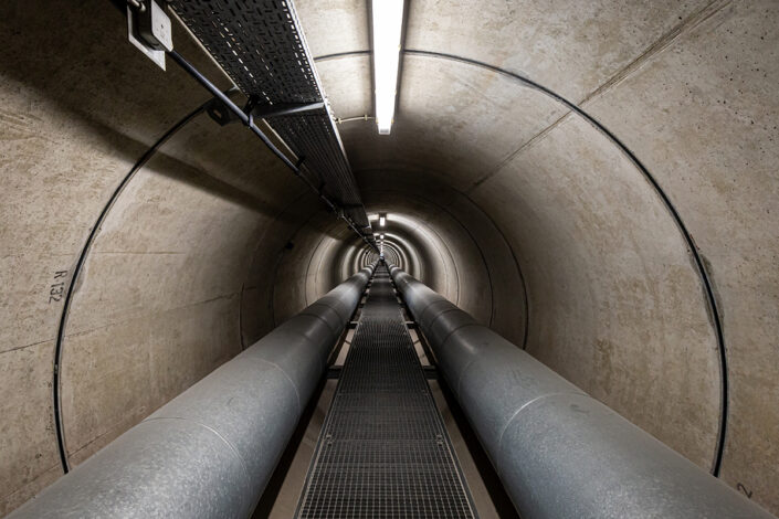 Blick in den Fernwärmetunnel der RheinEnergie Köln